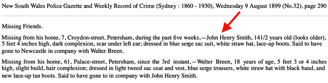 John Henry Missing